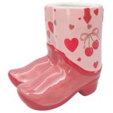 Cowboy Boots Cherry Planter Pink 16cm 