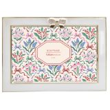 Bow Landscape Enamel Frame White & Gold 
