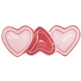 Triple Heart Trinket Dish Pink & Red 20c