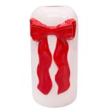 Tall Bow Vase Red & Pink 22cm 