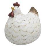 Chicken Resin Ornament White Lg 15cm 