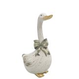 Goose Resin Ornament White Sm 16cm 