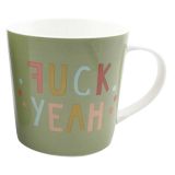 Sale Funky Quote Fuck Yeah Mug Green Col