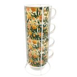 Sale Cassia Floral Stacked Mugs Green 