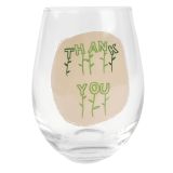 Sale Thank You Wine Glass Green 12cm 