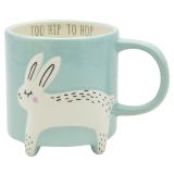 Animal Rabbit Mug with Legs Blue 10cm 