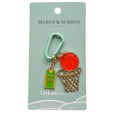 Basketball with Carabiner Keyring Green 