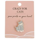 Cat Memento Pin Grey 2cm 