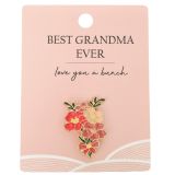 Best Grandma Memento Pin Pink 2cm 