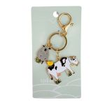 Farmyard Keyring Black & White 12cm 