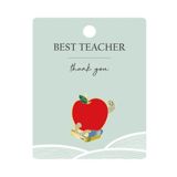 Worm & Apple Best Teacher Memento Pin Re