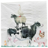 Farm Yard Napkins Green 33x33cm S/20