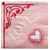 Love Napkins Red 33x33cm S/20