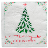 Merry Christmas Napkins Green 33x33cm S/