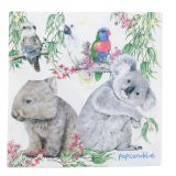 Popcorn Blue Australiana Napkins White 3