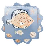 Reef Cork & MDF Coasters Green 10cm S/4