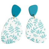 Sasha Abstract Floral Drop ER Blue & Whi