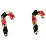Candy Canes Earrings Green & Red 