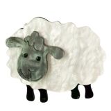 Iris Sheep Brooch White 