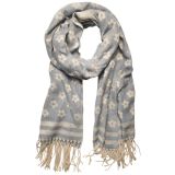 Retro Floral Scarf Grey 