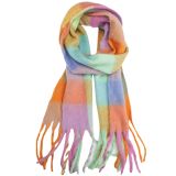 Quincey Scarf Orange & Mauve 