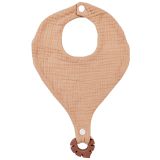 Bubsy Cotton Bib with Teether Pink 20x28