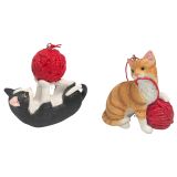 Playful Cat Hanging Decoration Black & G