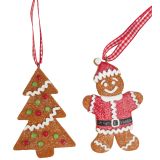 Gingerbread Man and Tree Hanging Decorat