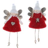 Angel with Beanie Hanging Decoration Red