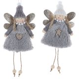 Angel with Beanie Hanging Decoration Gre