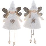 Angel with Beanie Hanging Decoration Whi