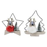 Fluffy Reindeers in Star & Tree with LED