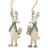 Reindeer with Present Hanging Decoration