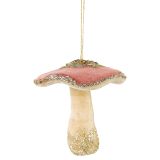 Velvet Glitter Toadstool Hanging Decorat