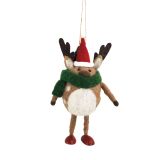 Felt Reindeer Hanging Decoration Brown 1
