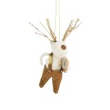 Dazzling Reindeer Hanging Decoration Whi