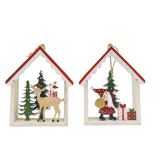 Santa & Reindeer Scene Hanging Decoratio