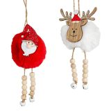 Fluffy Santa & Reindeer Dangly Legs Hang