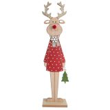 Cute Reindeer Decoration Red & Natural 4