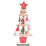 Wooden Christmas Tree with Tomte Standin