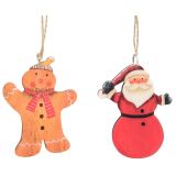 Santa & Gingerbread Hanging Decorations 