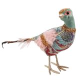 Paisley Pheasant Decoration Pink & Blue 