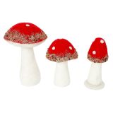 Christmas Toadstool Decoration Red & Whi