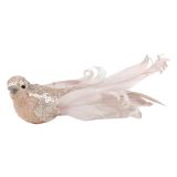 Elegant Bird Feather Clip Pink & Gold 16
