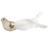 Elegant Bird Feather Clip White & Gold 1