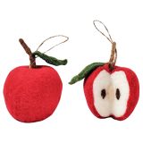 Apple Hanging Decoration Red 13cm (2 Ass