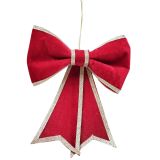 Large Bow Hanging Decoration Red 21cm 