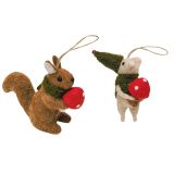 Mouse & Squirrel Holding Toadstool Hangi