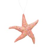 Starfish Hanging Decoration Pink 14cm 