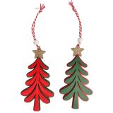 Wooden Christmas Tree Hanging Decoration